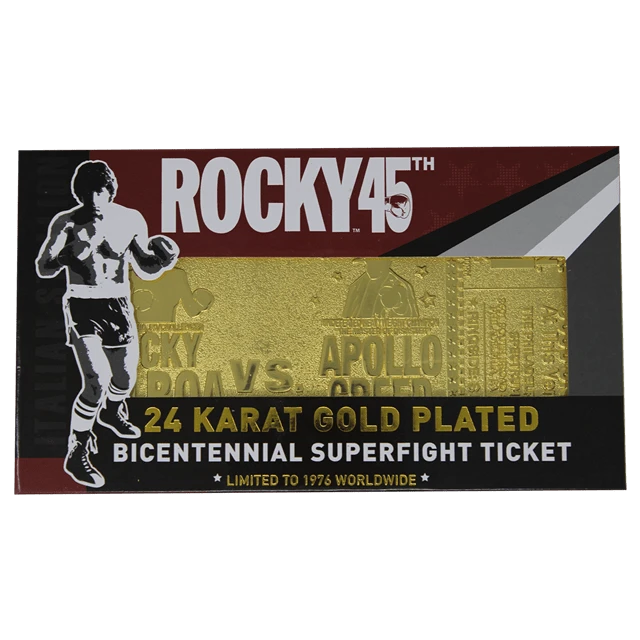 Rocky 45th Anniversary Fight Ticket: 24K Gold Plated Limited Edition Collectible (Pop Culture Accessories) 7 Rocky 45th Anniversary Fight Ticket: 24K Gold Plated Limited Edition Collectible (Pop Culture Accessories) - Image 5