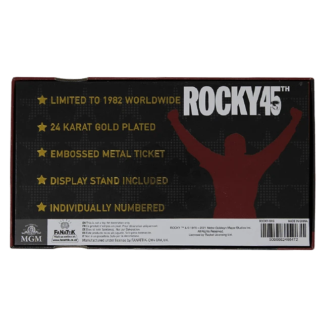 Rocky 45th Anniversary Fight Ticket: 24K Gold Plated Limited Edition Collectible (Pop Culture Accessories) 8 Rocky 45th Anniversary Fight Ticket: 24K Gold Plated Limited Edition Collectible (Pop Culture Accessories) - Image 6
