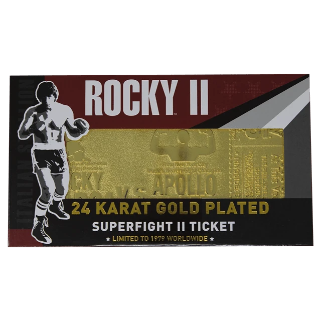 Rocky II Apollo Creed Fight Ticket: 24K Gold Plated Limited Edition Collectible (Pop Culture Accessories) 7 Rocky II Apollo Creed Fight Ticket: 24K Gold Plated Limited Edition Collectible (Pop Culture Accessories) - Image 5