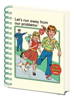 Steven Rhodes: Let's Run Away From Our Problems: A5 Wiro Notebook (Stationery)